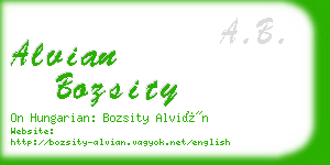 alvian bozsity business card